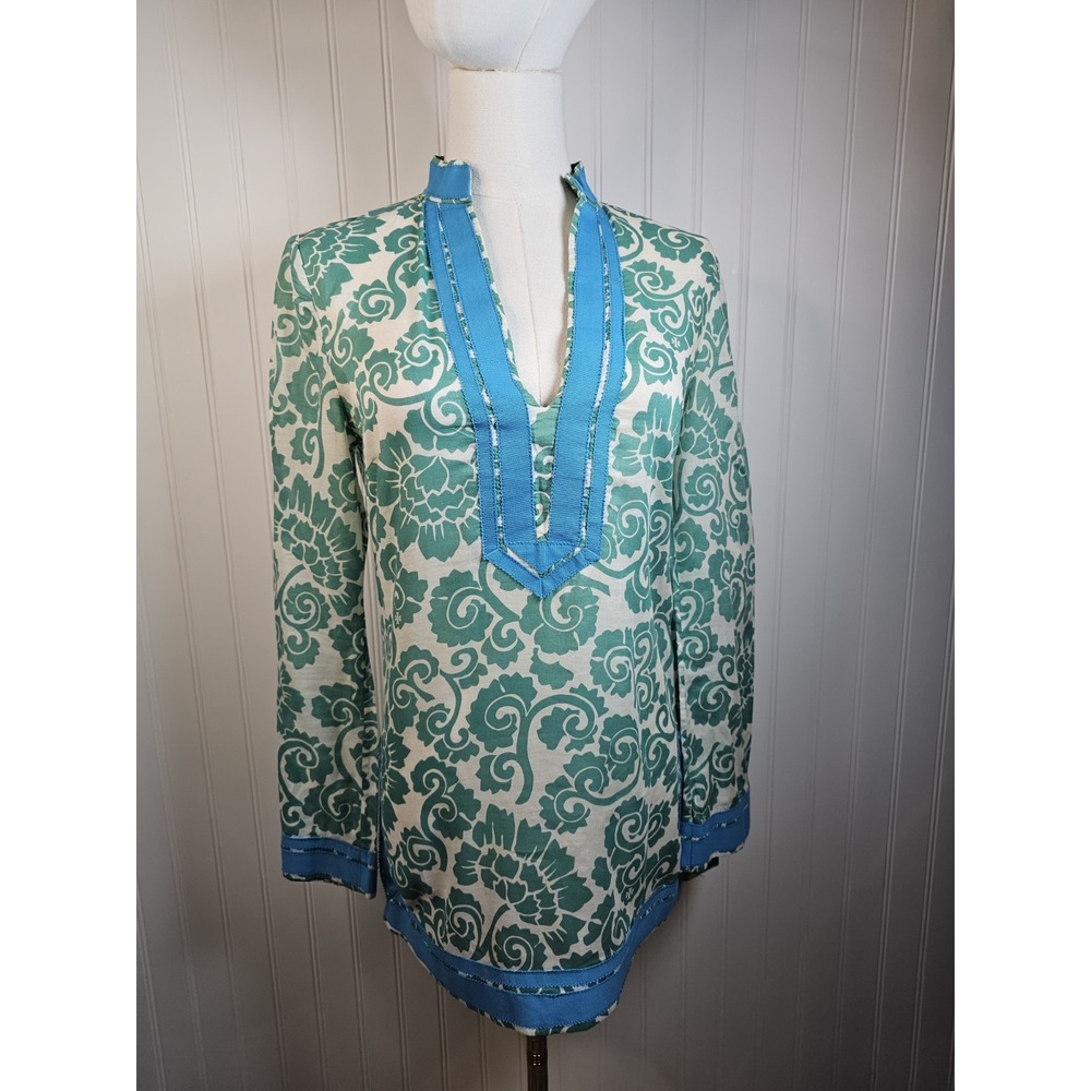 Tory Burch Floral Swim Tunic Dress Women's Size 0 Cover-Up Beach Tropical